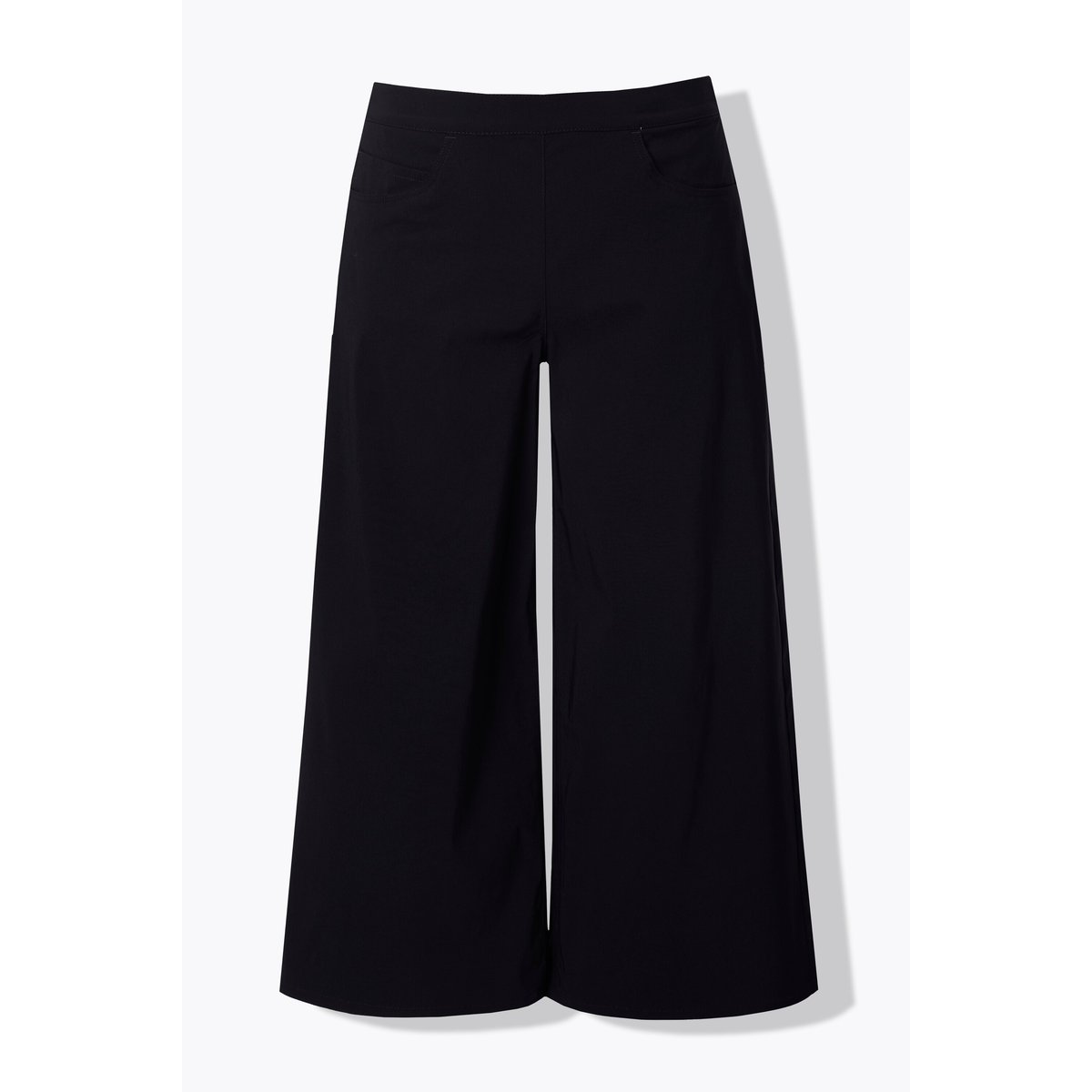 Jupe-culotte en bengaline, taille élastique noir, ULLA POPKEN