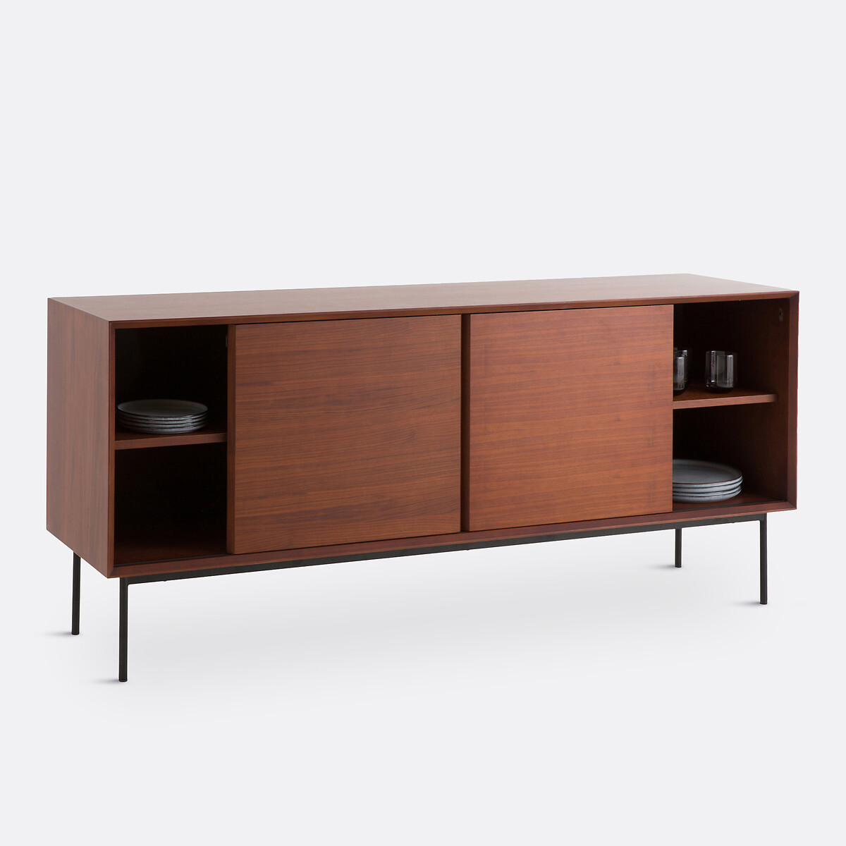 Buffetkast in fineer notenhout, Noyeto zwart/notenhout tint, LA REDOUTE INTERIEURS