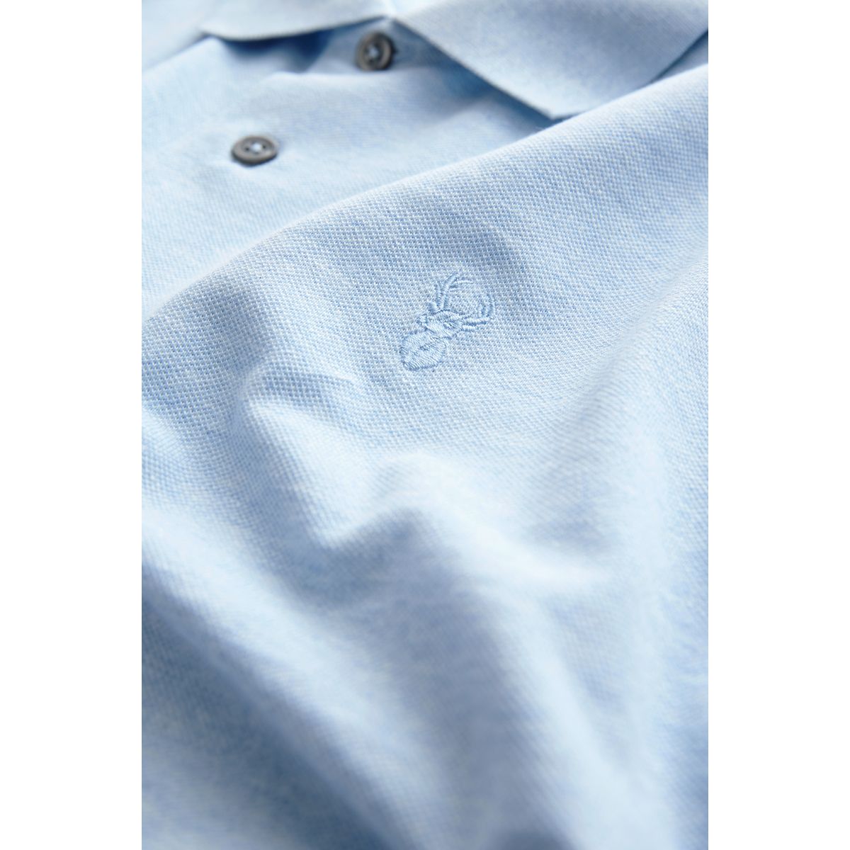 Polo en piqué à manches courtes marl bleu clair, NEXT