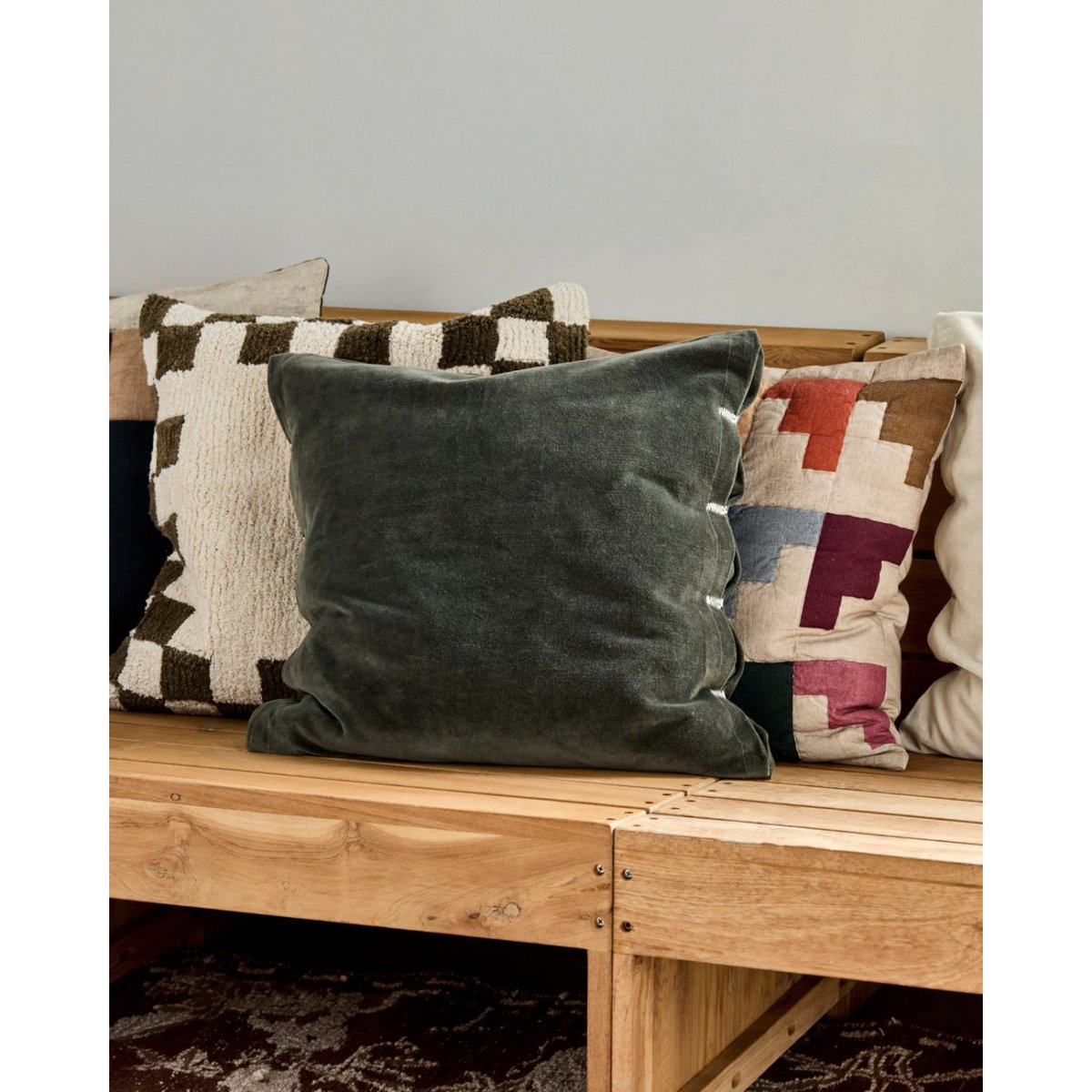 Housse de coussin en velours Velvet vert, HOUSE DOCTOR