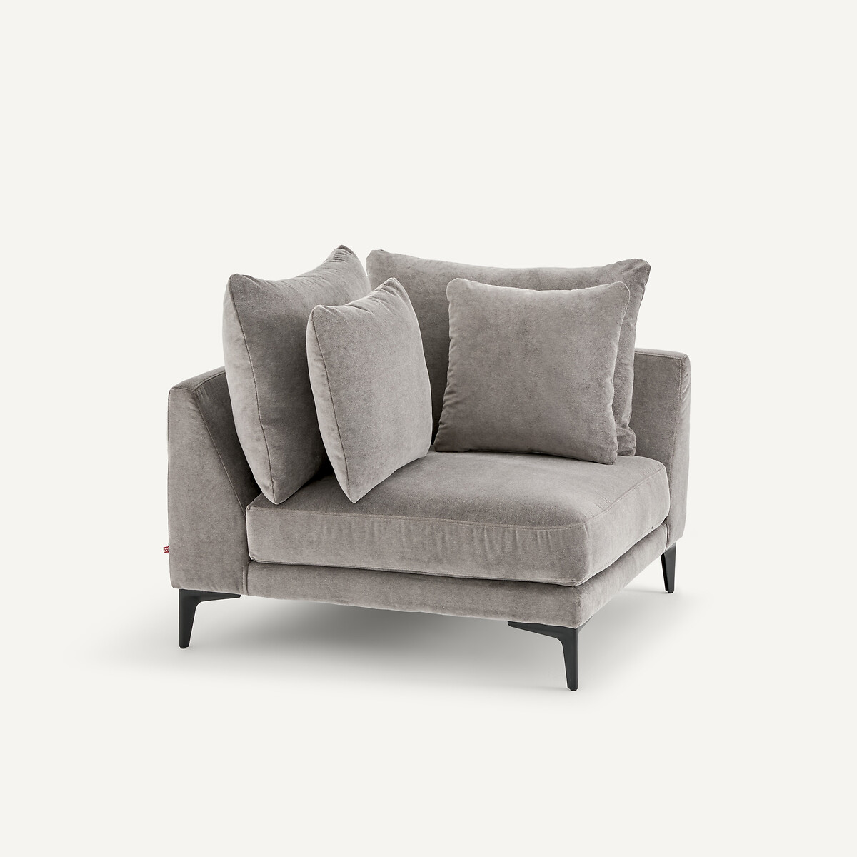Canapé d'angle en velours stone, MODERNISTE gris souris, EMMANUEL GALLINA X AM.PM