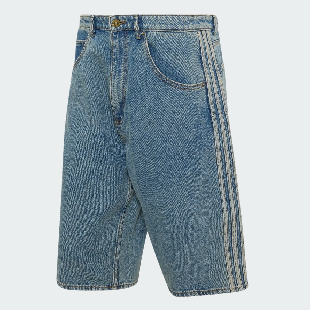Jorts Denim Taille Mi-Haute Coupe Droite Firebird Adicolor Jorts Denim Taille Mi-Haute Coupe Droite Firebird Adicolor worn blue denim, adidas Originals