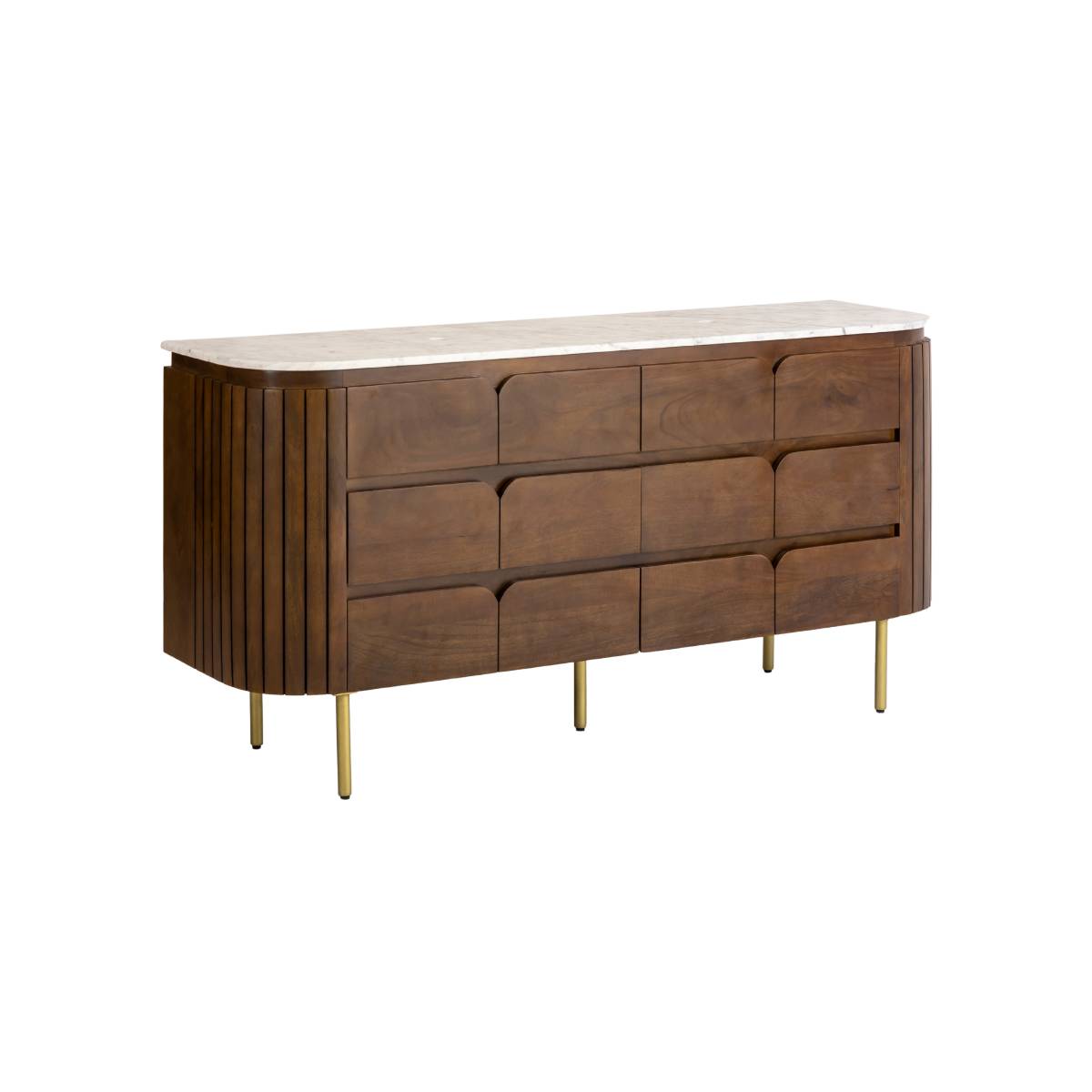 Meuble sous vasque en bois de manguier SIENNE bois foncé, MADE IN MEUBLES 