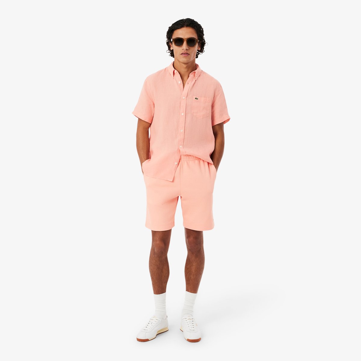 Short regular fit molleton rose-ui2, LACOSTE