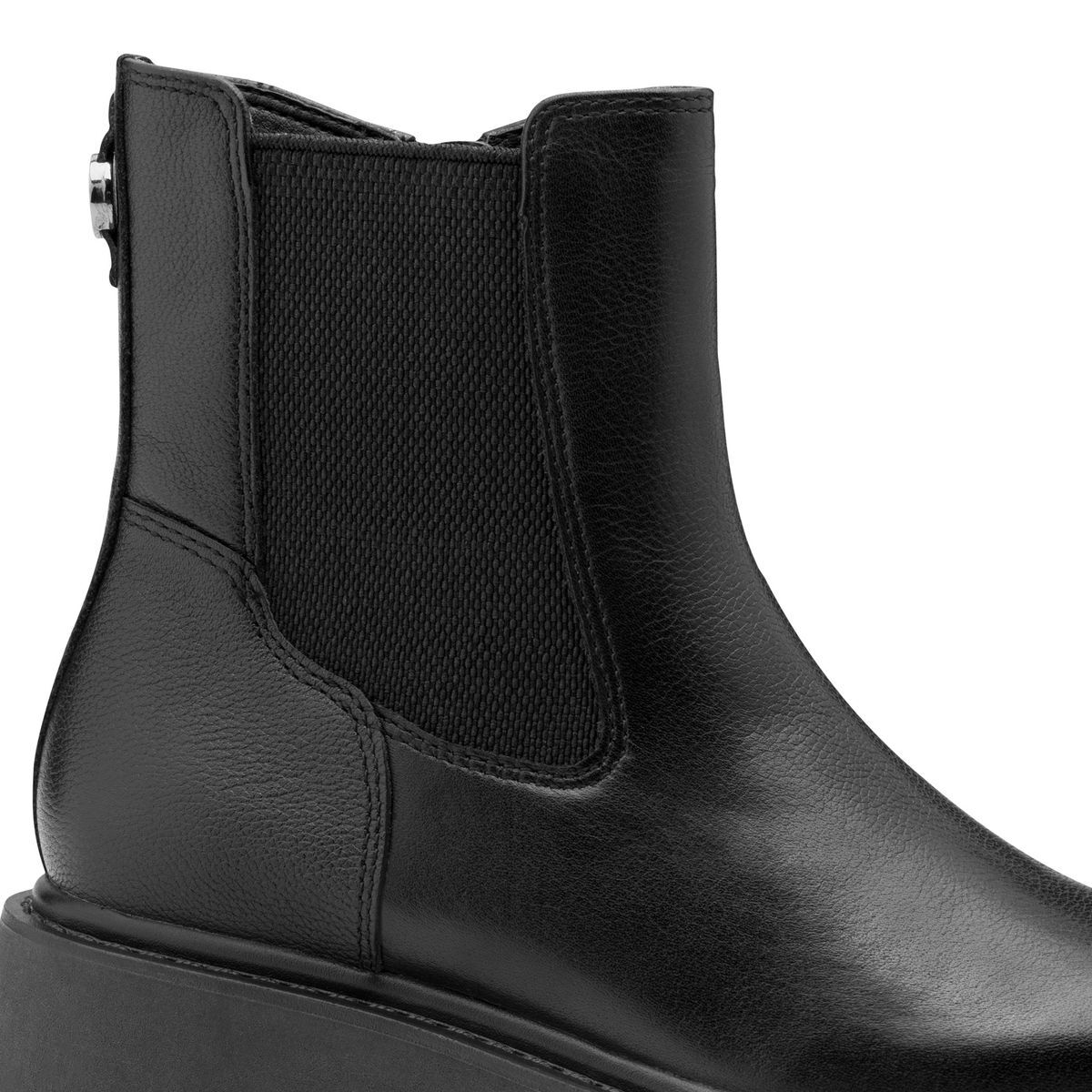 Bottine Chelsea en cuir noir, TAMARIS