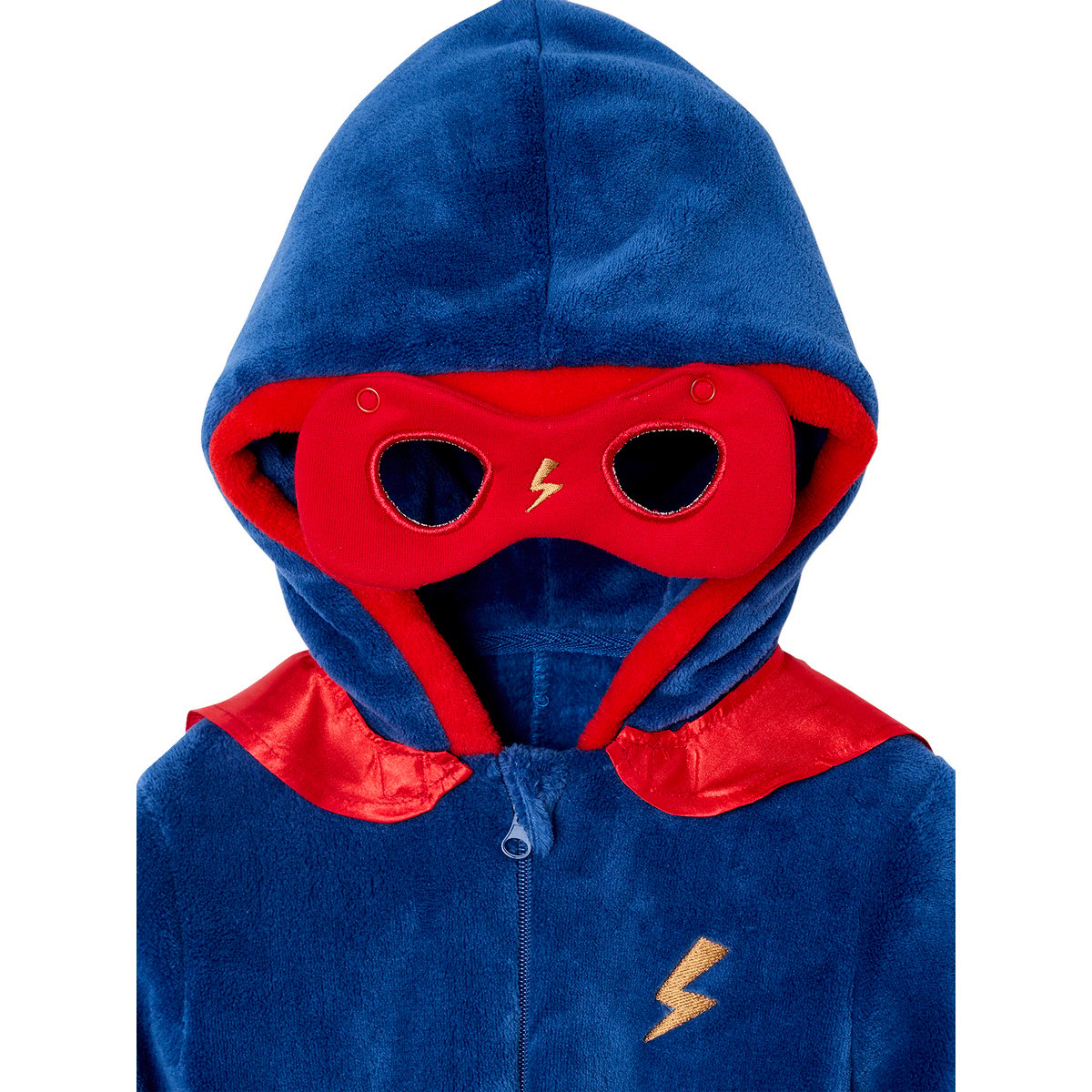 Combi pyjama super héros : cape + masque détachable bleu roi, VERTBAUDET
