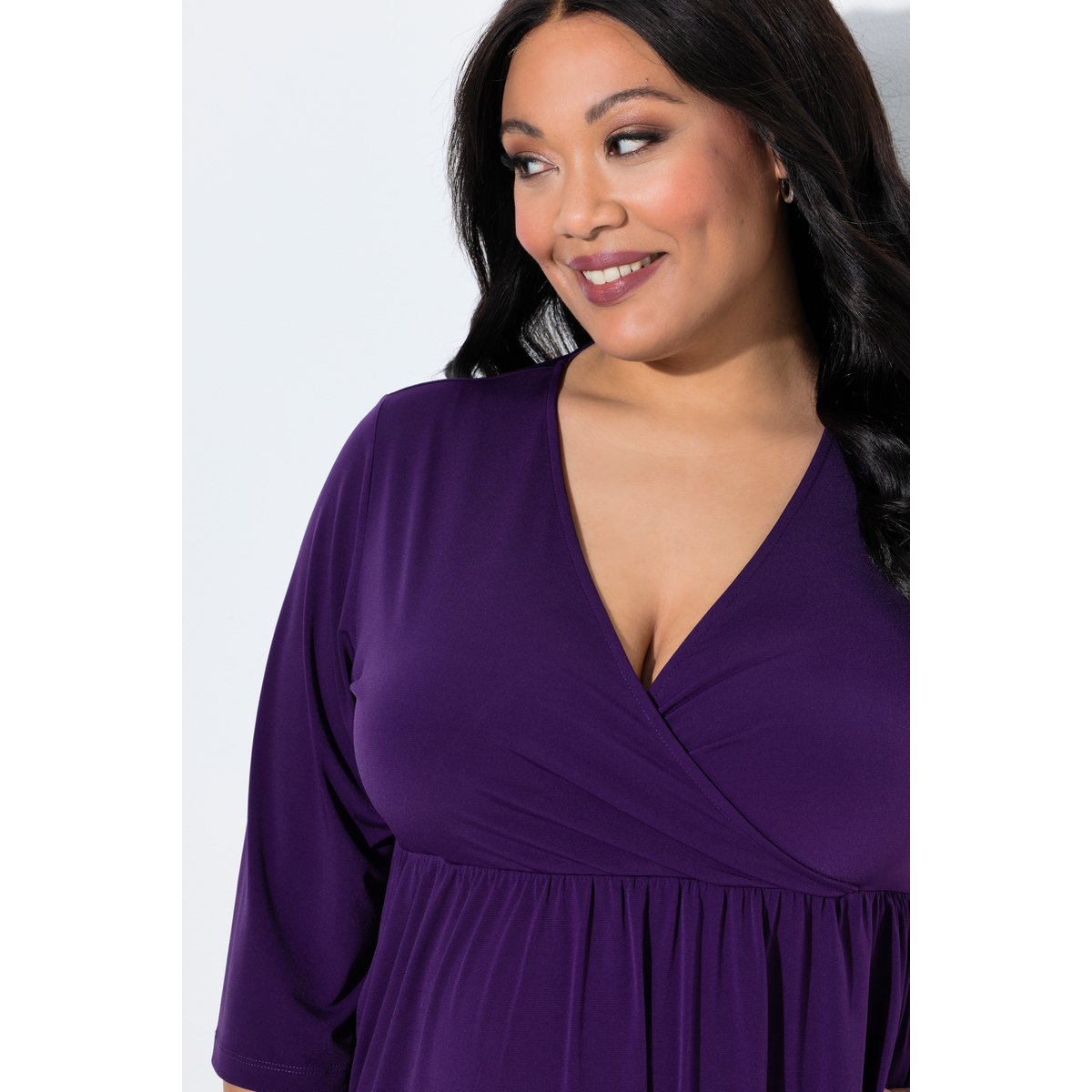Robe en jersey prune foncé, ULLA POPKEN