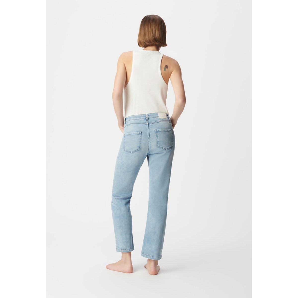 Jean droit court boutons apparents JANIS bleu clair, IKKS