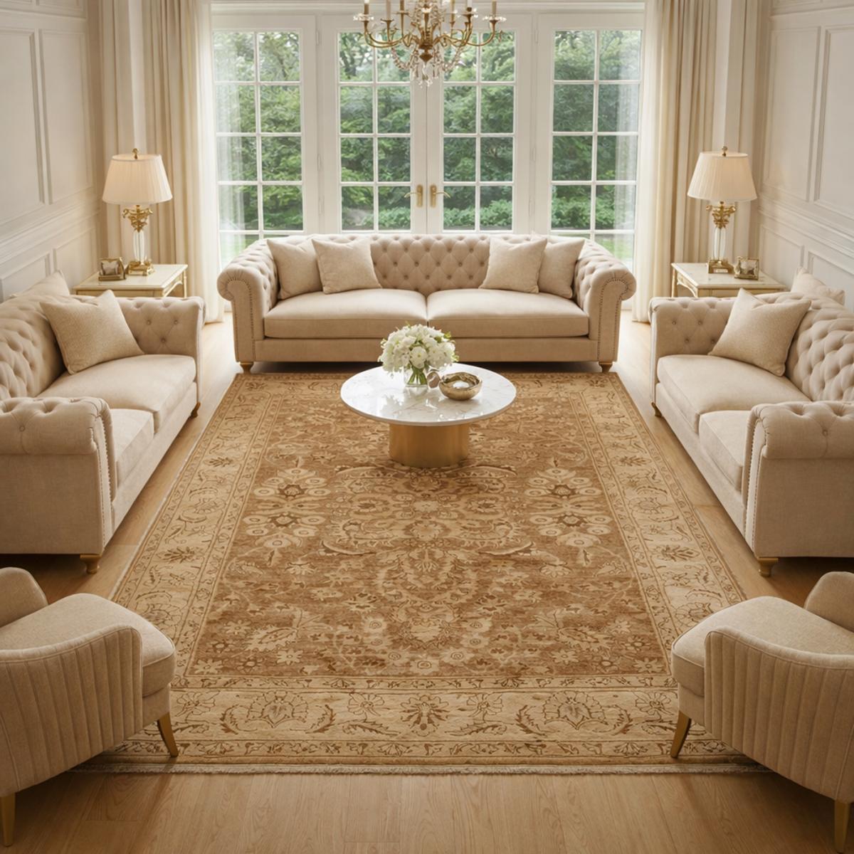 Authentique tapis d'Orient fait main en laine ZIEGLER 11 marron, UN AMOUR DE TAPIS