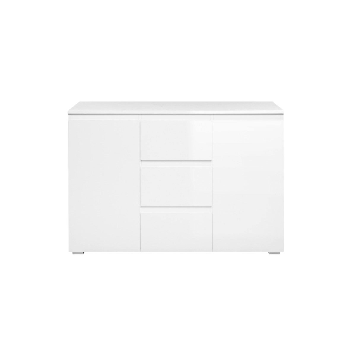 Buffet blanc moderne 2 portes 3 tiroirs ALVA blanc, PIER IMPORT