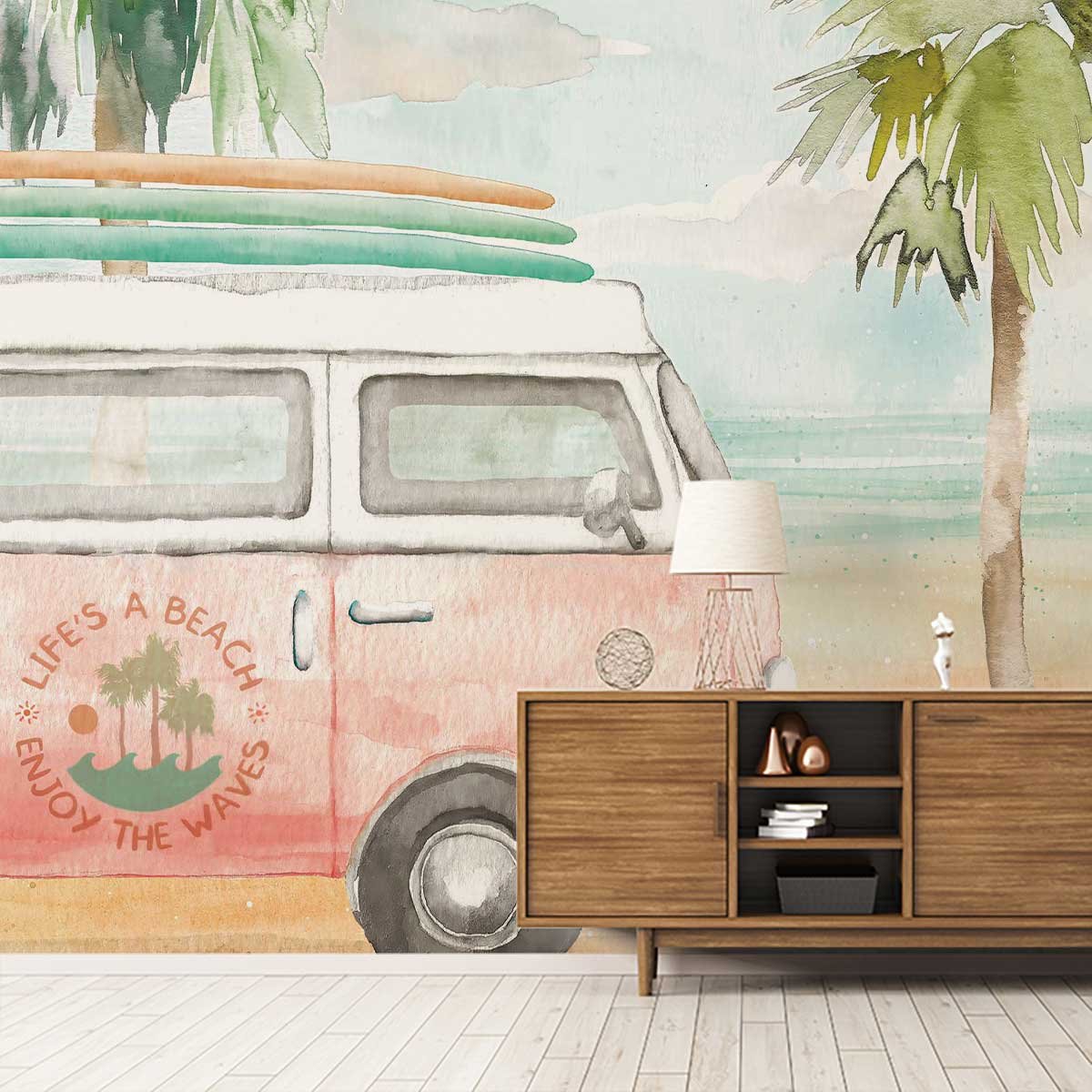 Papier peint vive le surf intissé, HEXOA