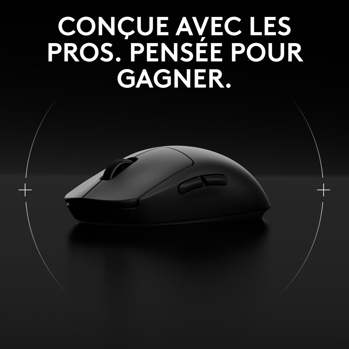 Souris Gamer Sans Fil Pro 2 Lightspeed noir + Pochette + Dongle 8K Hz couleur unique, LOGITECH