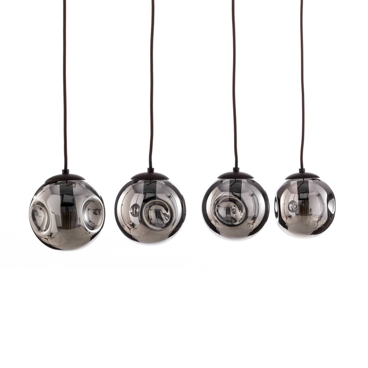 Suspension en verre design, Valentina marron, gris fumé, LINDBY
