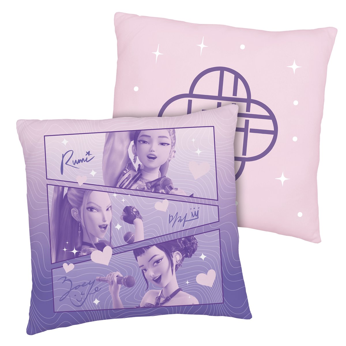 Coussin imprimé 100% polyester, GOLDEN violet, KPOP DEMON HUNTERS