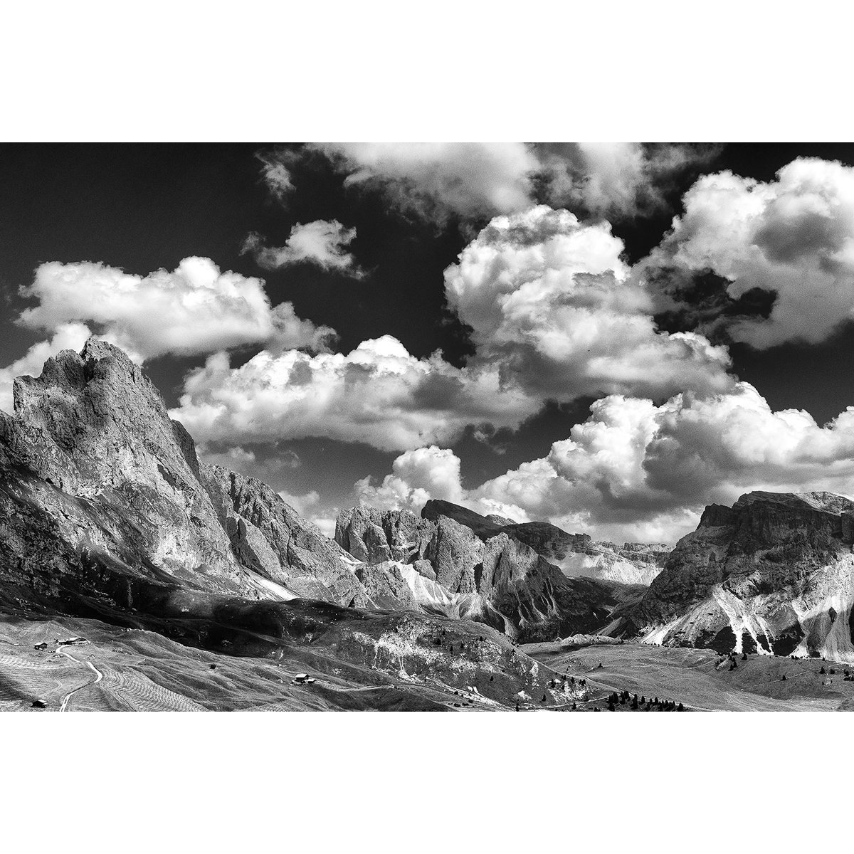 Tableau noir et blanc dolomites tableau alu dibond, HEXOA