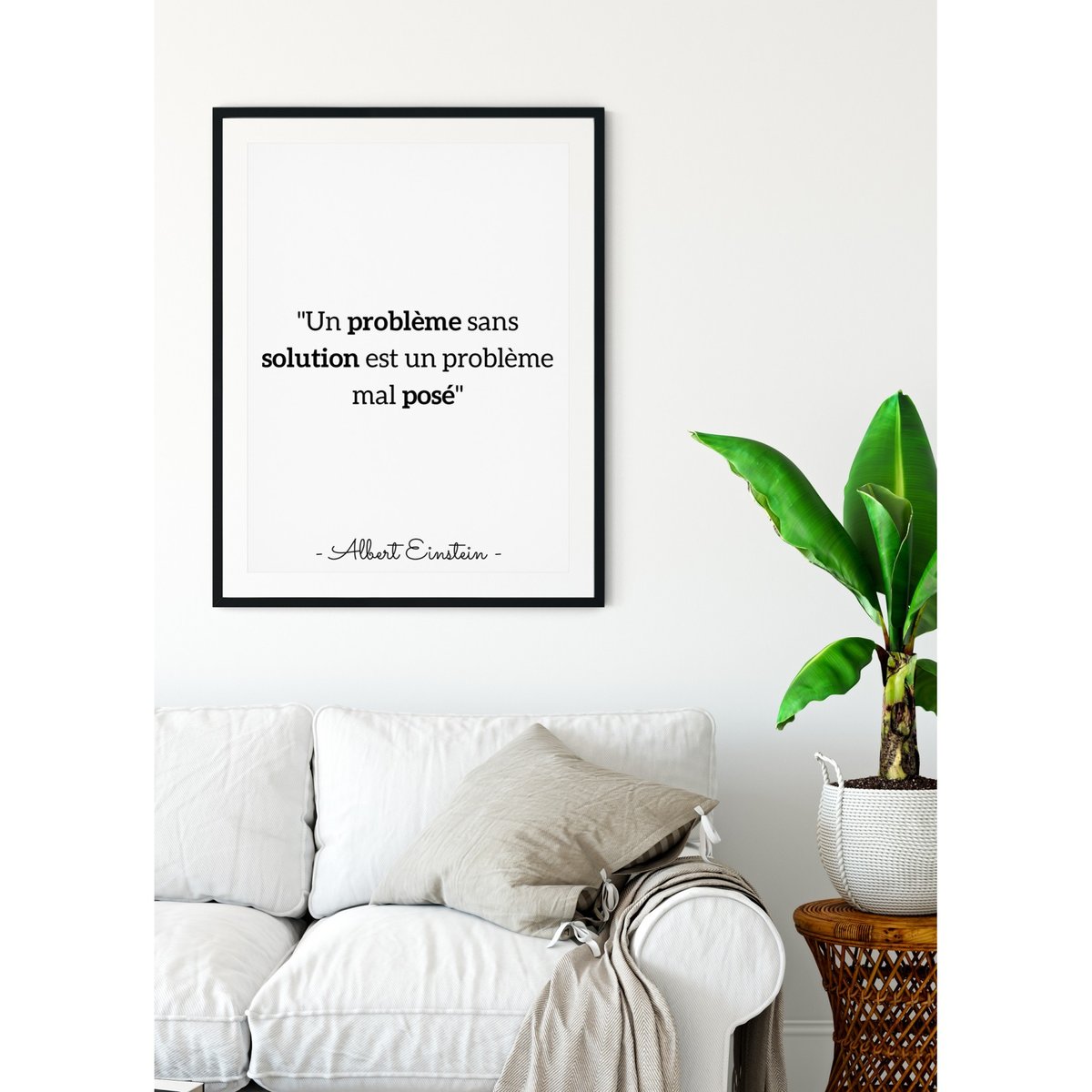 Affiche Einstein : 'Un problème sans solution…' blanc, L'AFFICHERIE