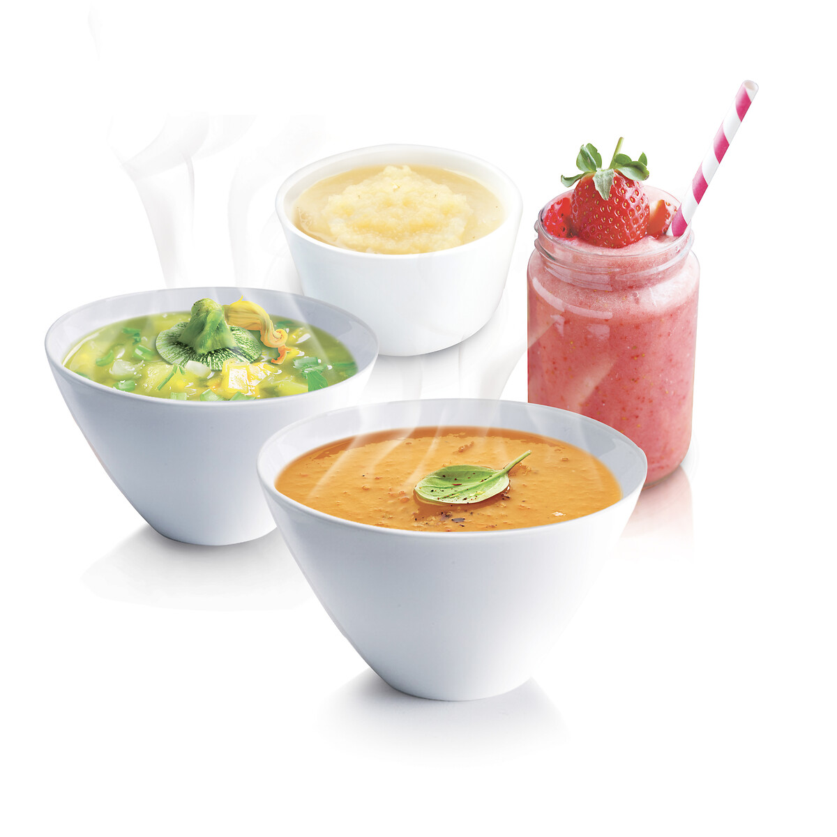 Blender chauffant Easy Soup LM841B10 inox/blanc, MOULINEX