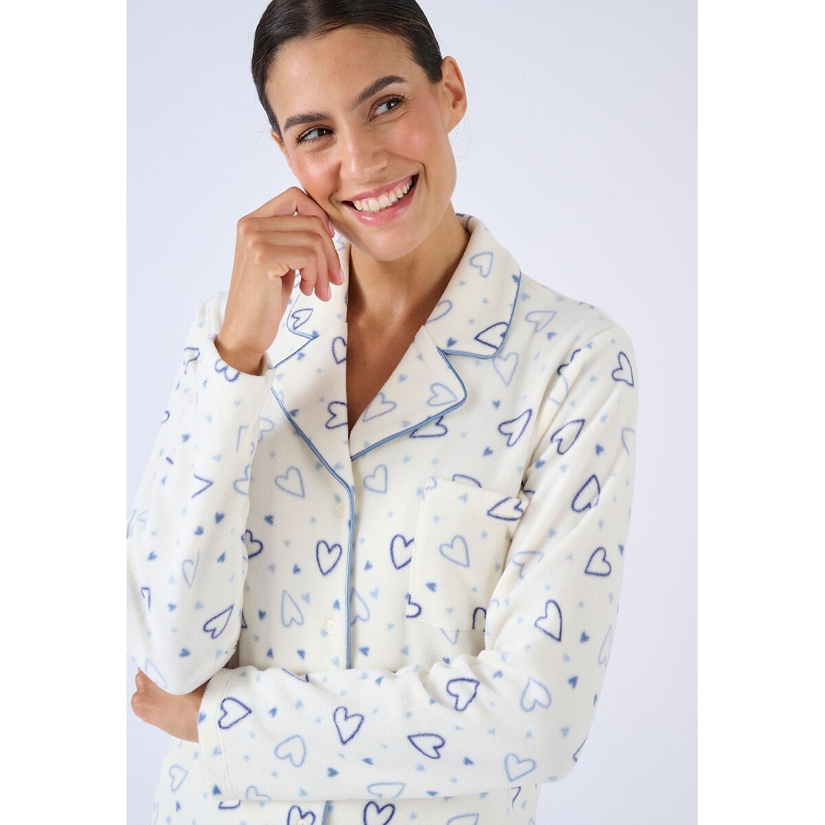Thermolactyl Fleece Pyjamas blue checks, DAMART