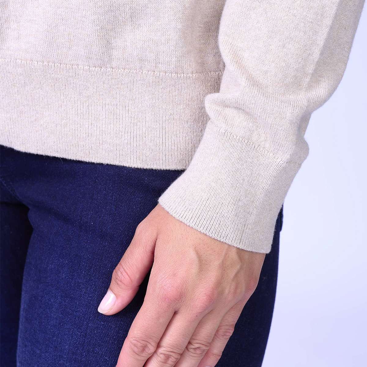 Cardigan zippé Gisèle beige, MISE AU GREEN