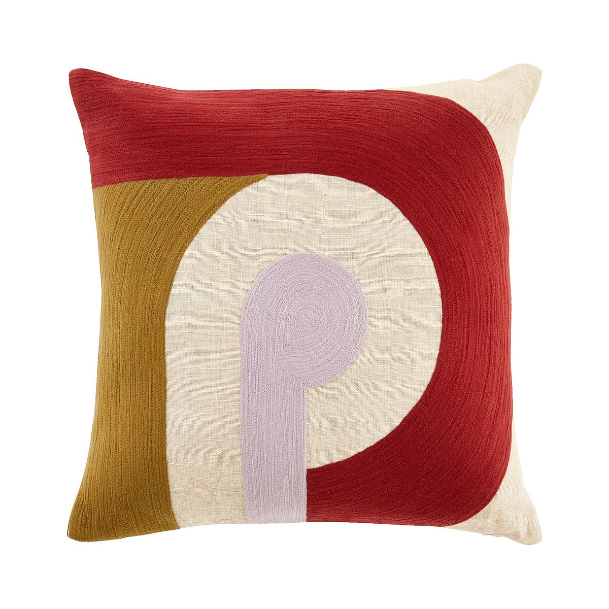 Coussin lin BONNIE bordeaux, violet, bronze, HABITAT