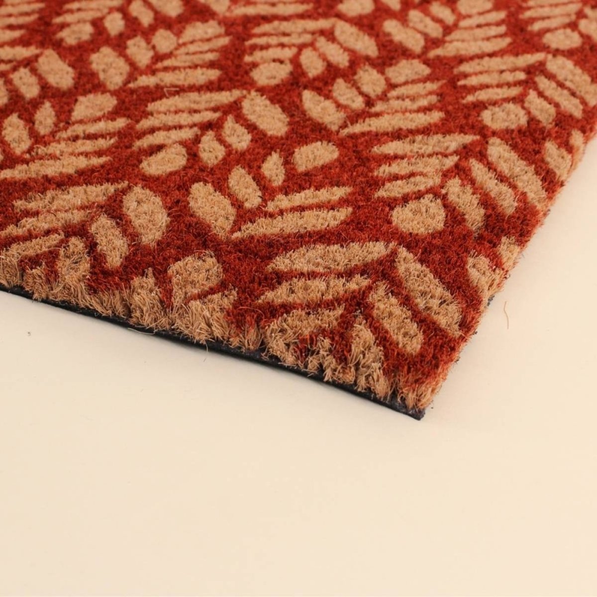 Paillasson coco imprimé zig zags 40x60cm marron, ORNAMI