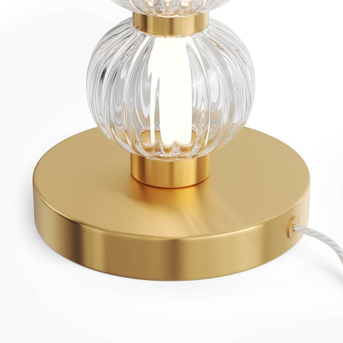Lampe de table en verre - perles ciselées style rétro BELLA doré, PIER IMPORT