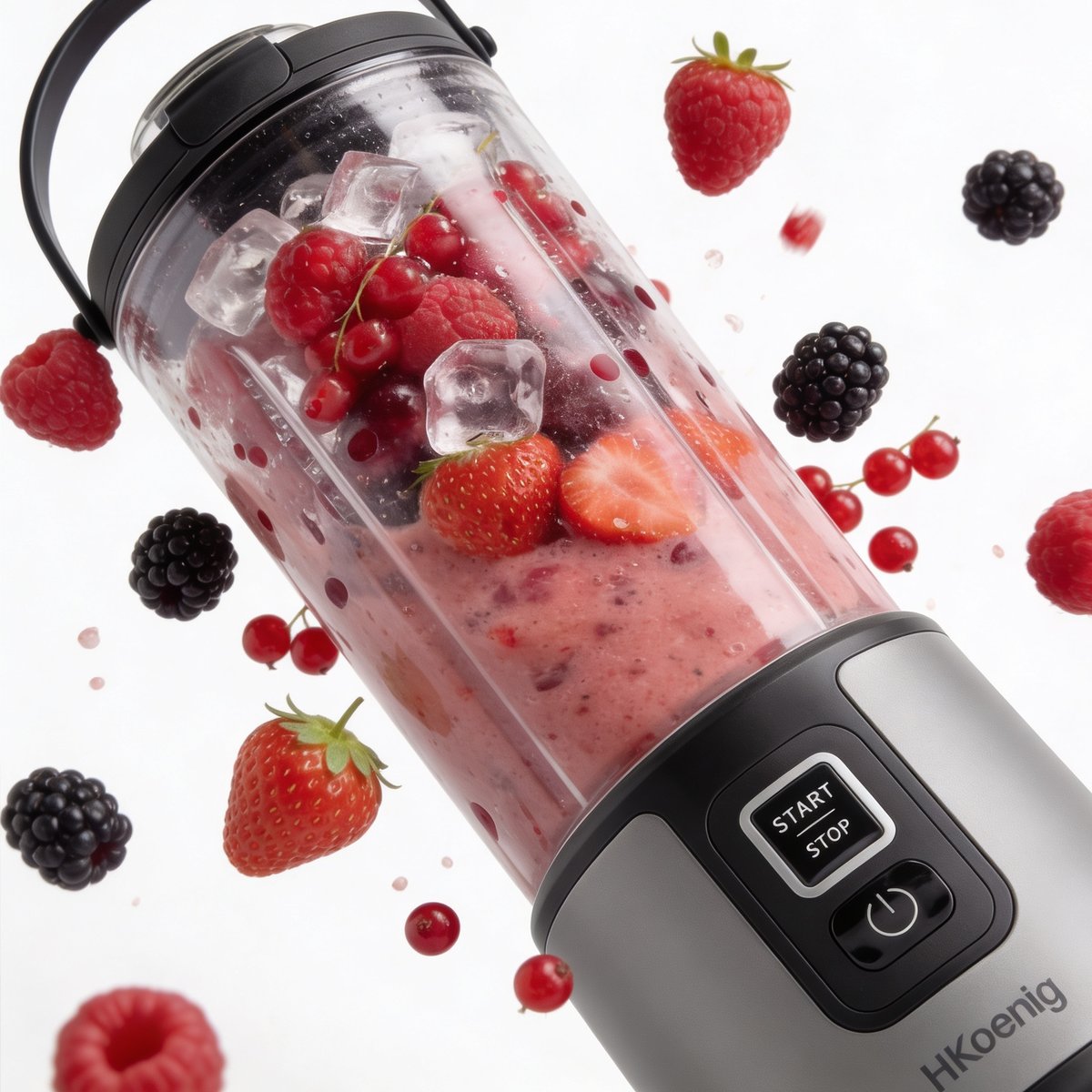 H.Koenig MOOTH16 - Mini blender portable sur batterie Bleu Pastel noir, H.KOENIG