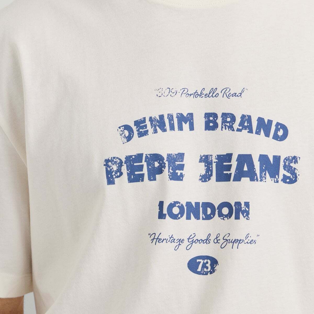 T-Shirt À Logo Imprimé Coupe Casual blanc cassé, PEPE JEANS