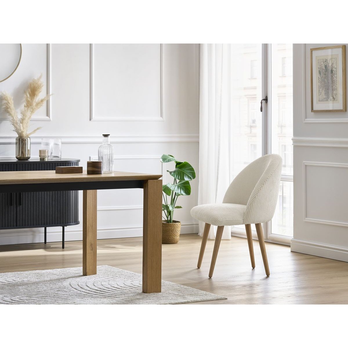Lot de 4 chaises velours côtelé, LALIE multicolore 2, BOBOCHIC