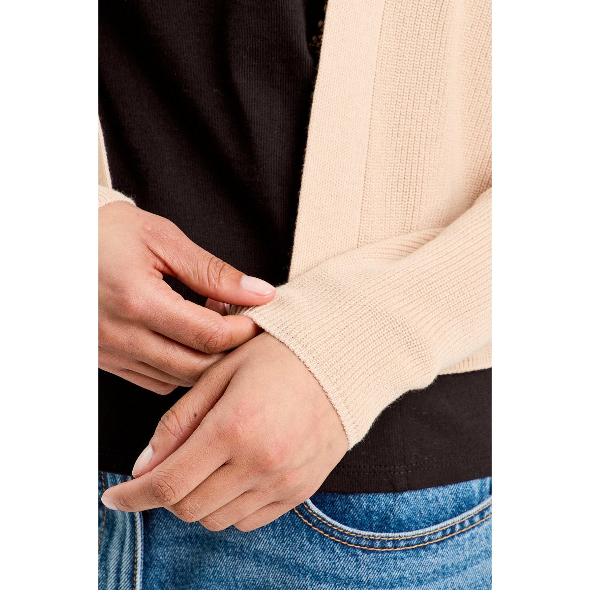 Gilet manches longues sable, CACHE CACHE