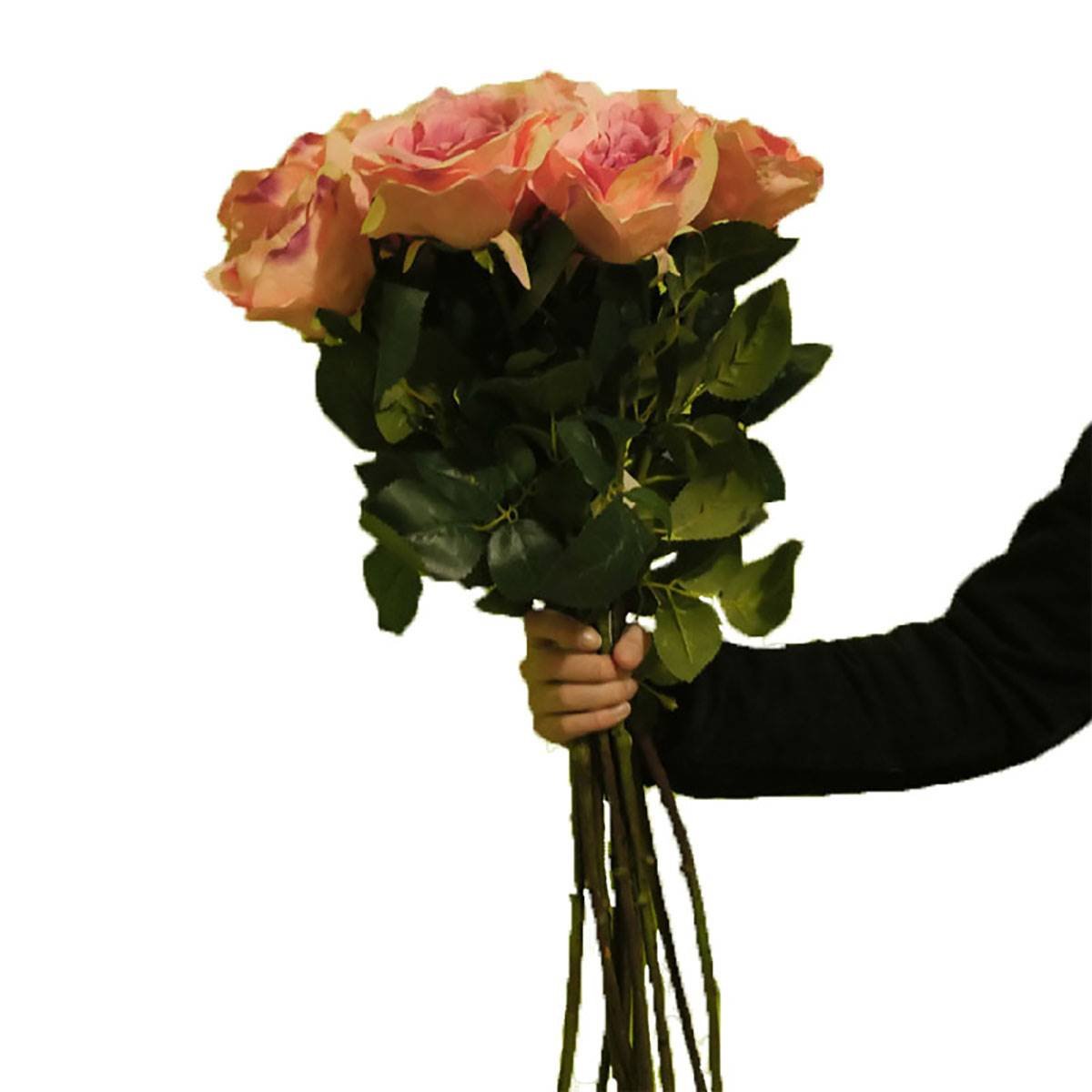 Bouquet de 11 roses artificielles Saint Vale vert, ARTIFICIELLES