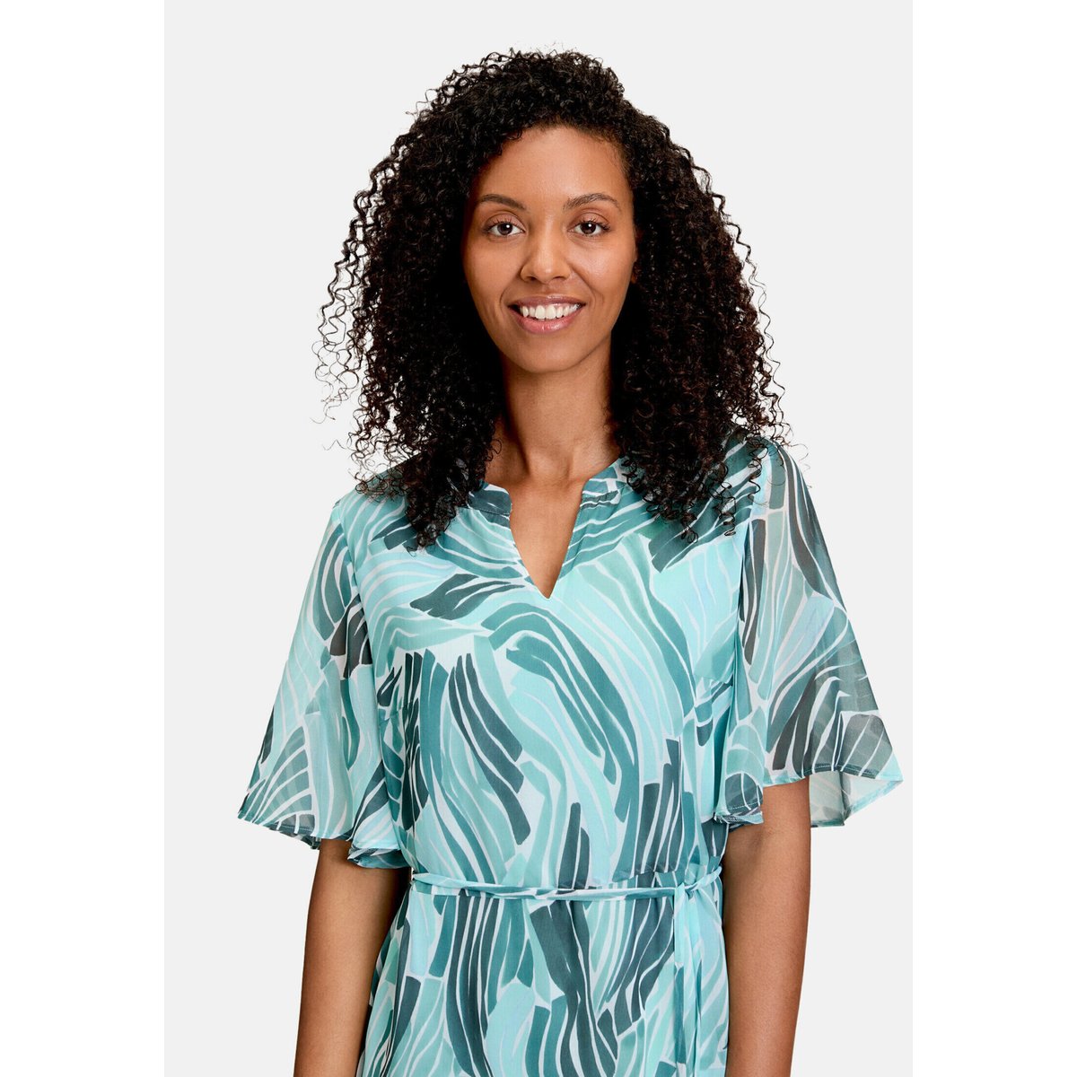 Robe en chiffon à manches à ailettes petrol/mint, BETTY & CO