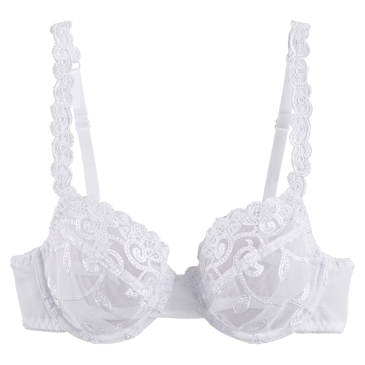 Lyssa Full Cup Bra in Embroidered Tulle white, ANNE WEYBURN