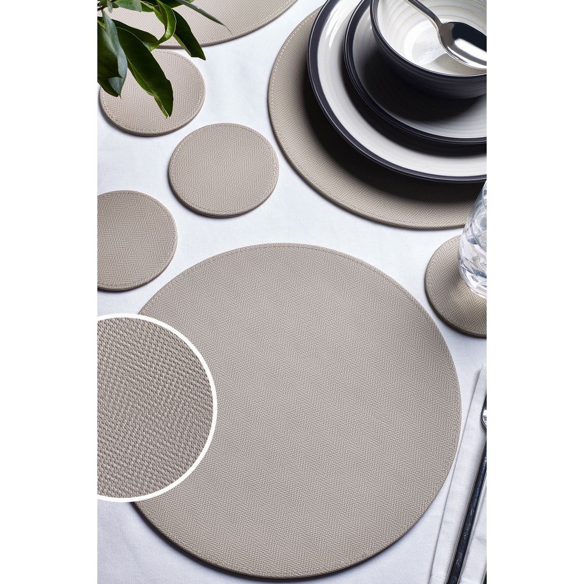 Set de table sous-verre, lot de 4 naturel, NEXT