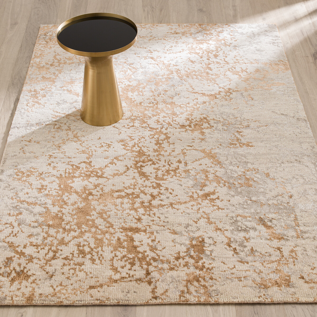 Tapis laine et Tencel™, noué main, Cryosol beige/gris/bronze, AM.PM