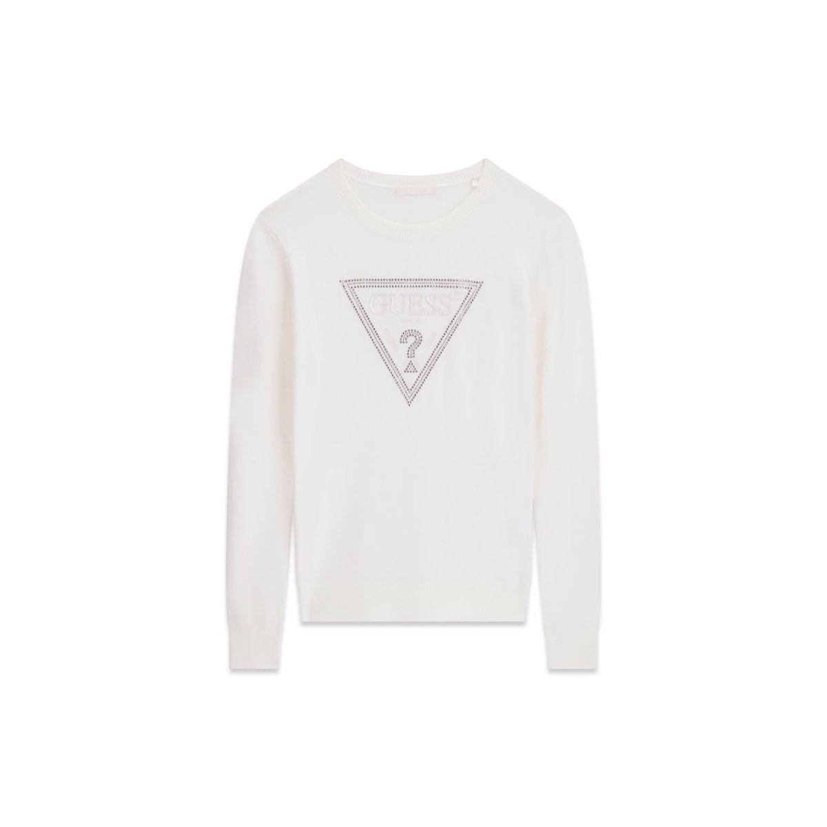 Pull Avec Logo Triangle crème, GUESS