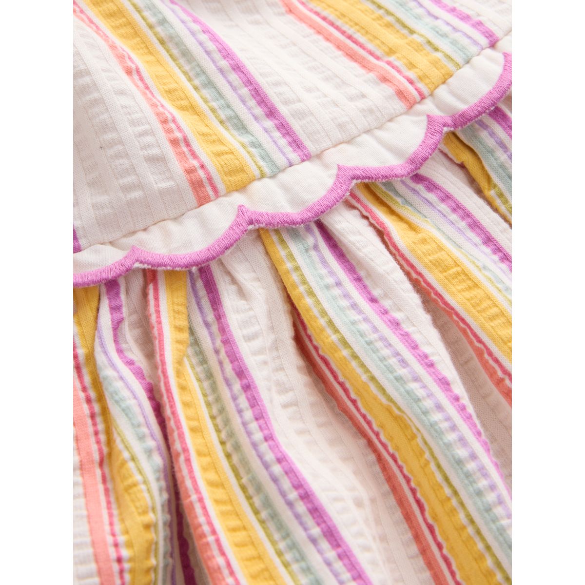 Robe d'été sans manches festonnée rayure arc-en-ciel, NEXT