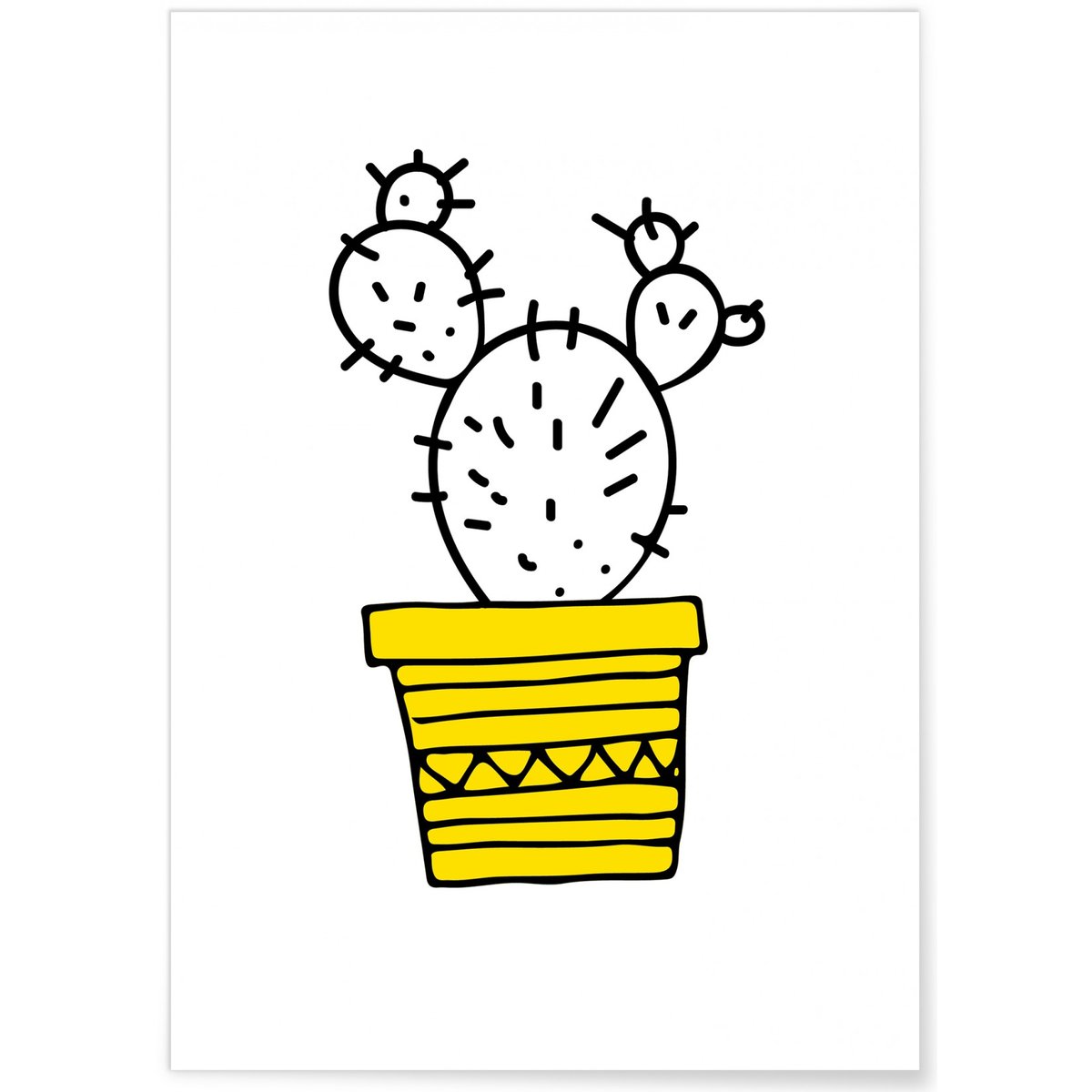Poster Cactus jaune blanc, L'AFFICHERIE