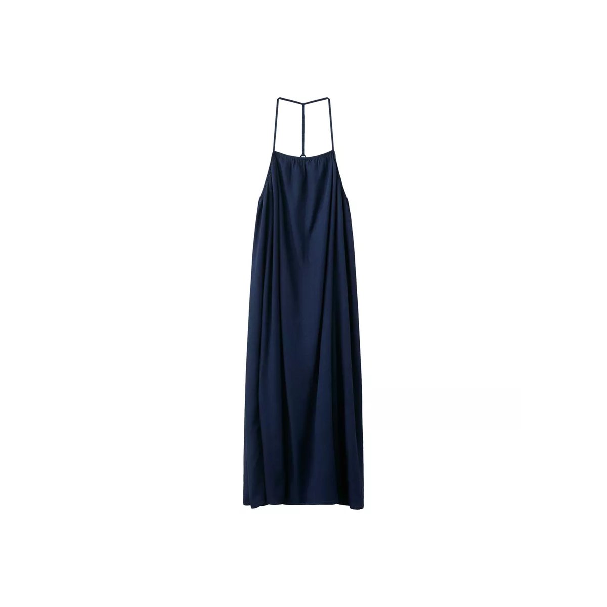 Robe en lyocell dos ouvert bleu foncé, MANGO