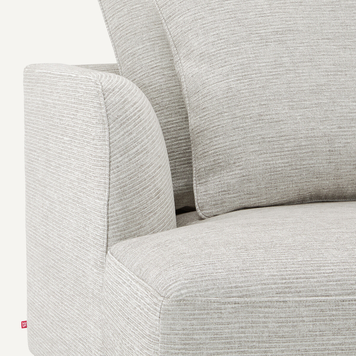 Linkes Sofa-Halbmodul, modular, aus recycelter Baumwolle, TIBERIO hellgrau, AM.PM