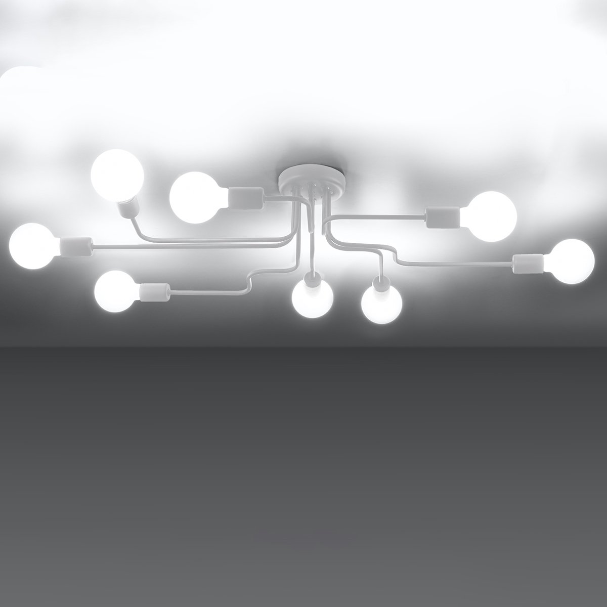 Lustre Acier Blanc E27 8 Vector blanc, EDEN