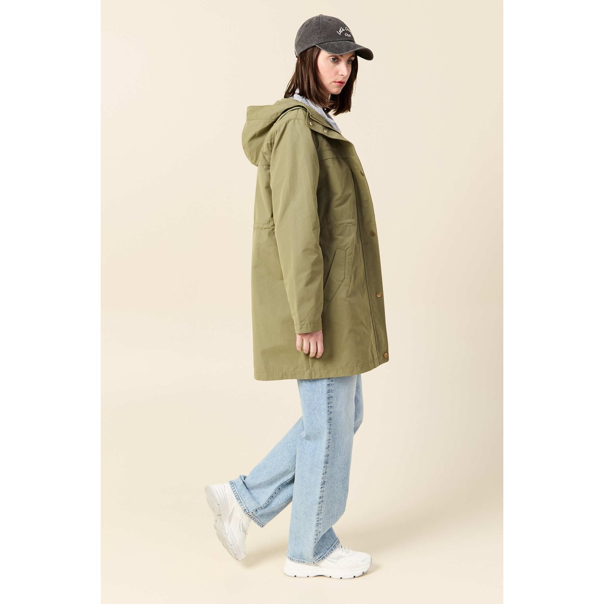 Parka longue à capuche vert kaki, BONOBO