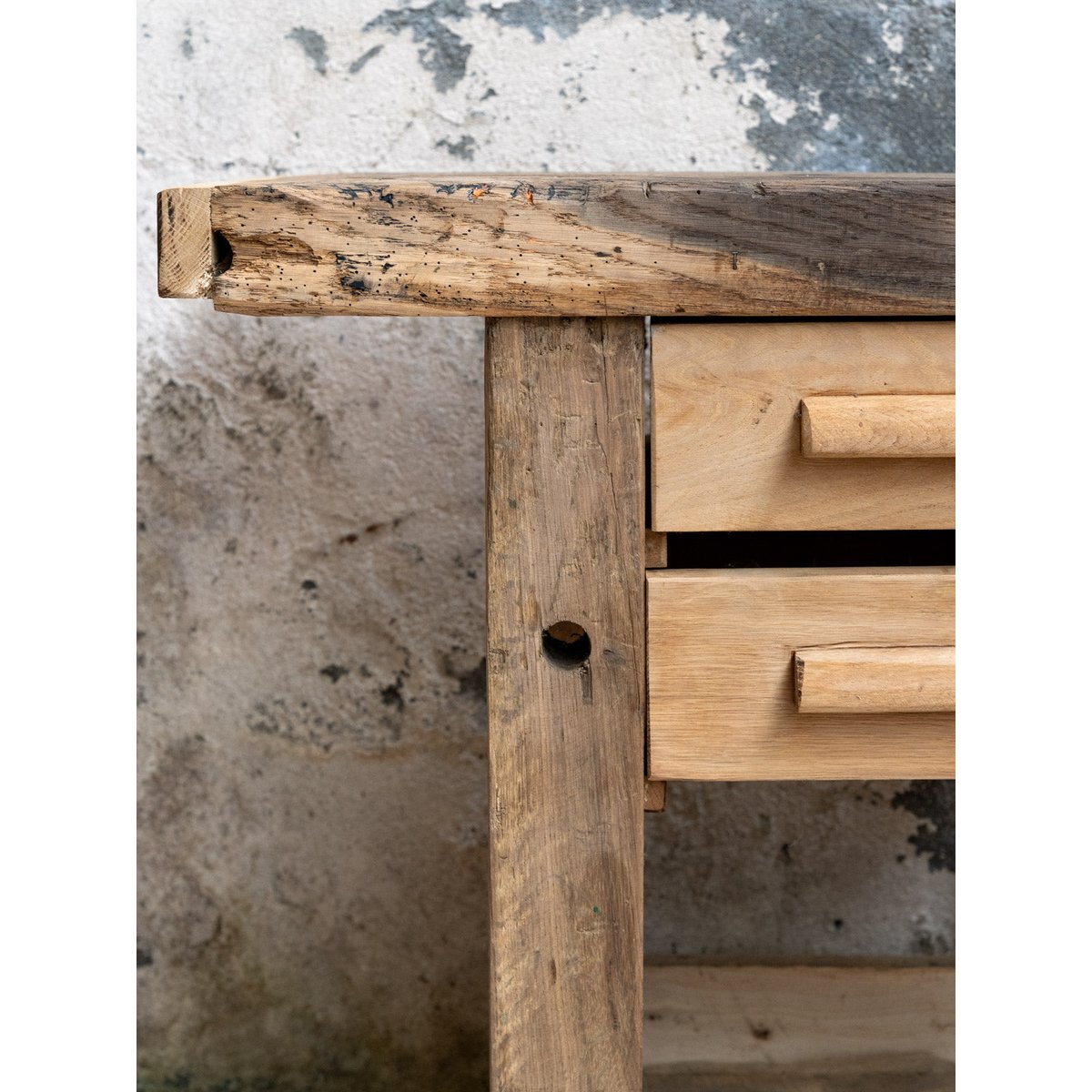 Petit établi en bois avec tiroirs Fernand N°461 - Bon état bois clair, DEBONGOUT