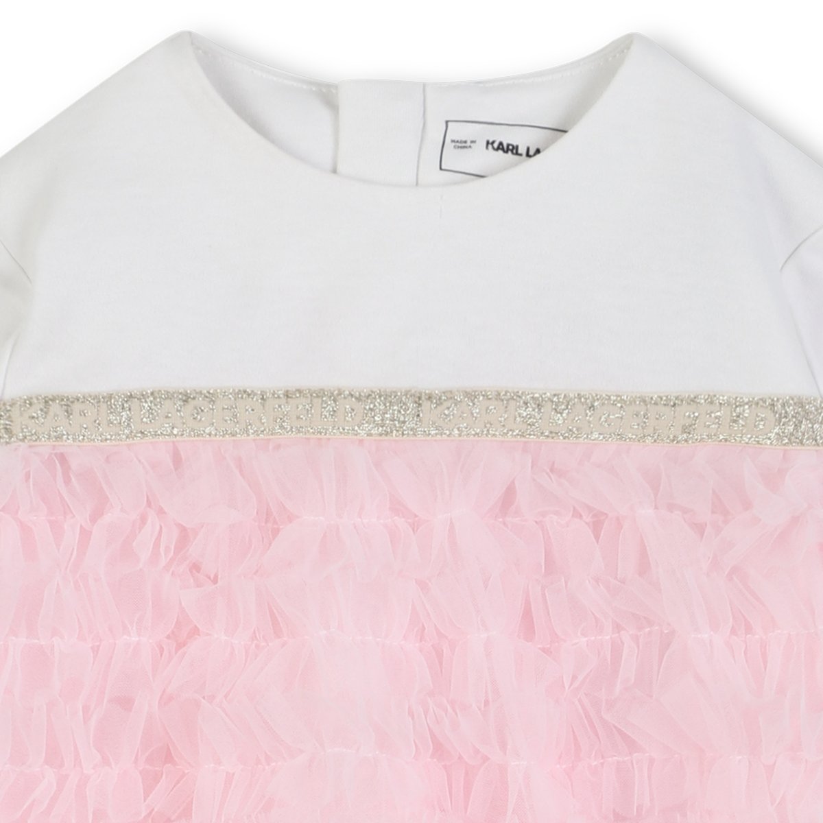 Tenue de cérémonie en coton ecru rose, KARL LAGERFELD KIDS