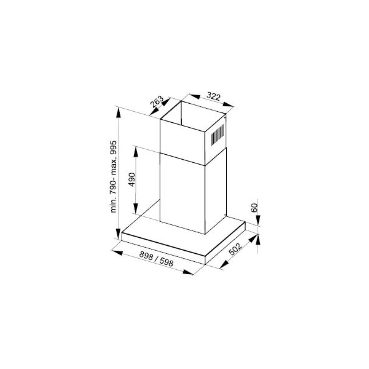 Hotte décorative murale DHB4684B MotionControl couleur unique, DE DIETRICH