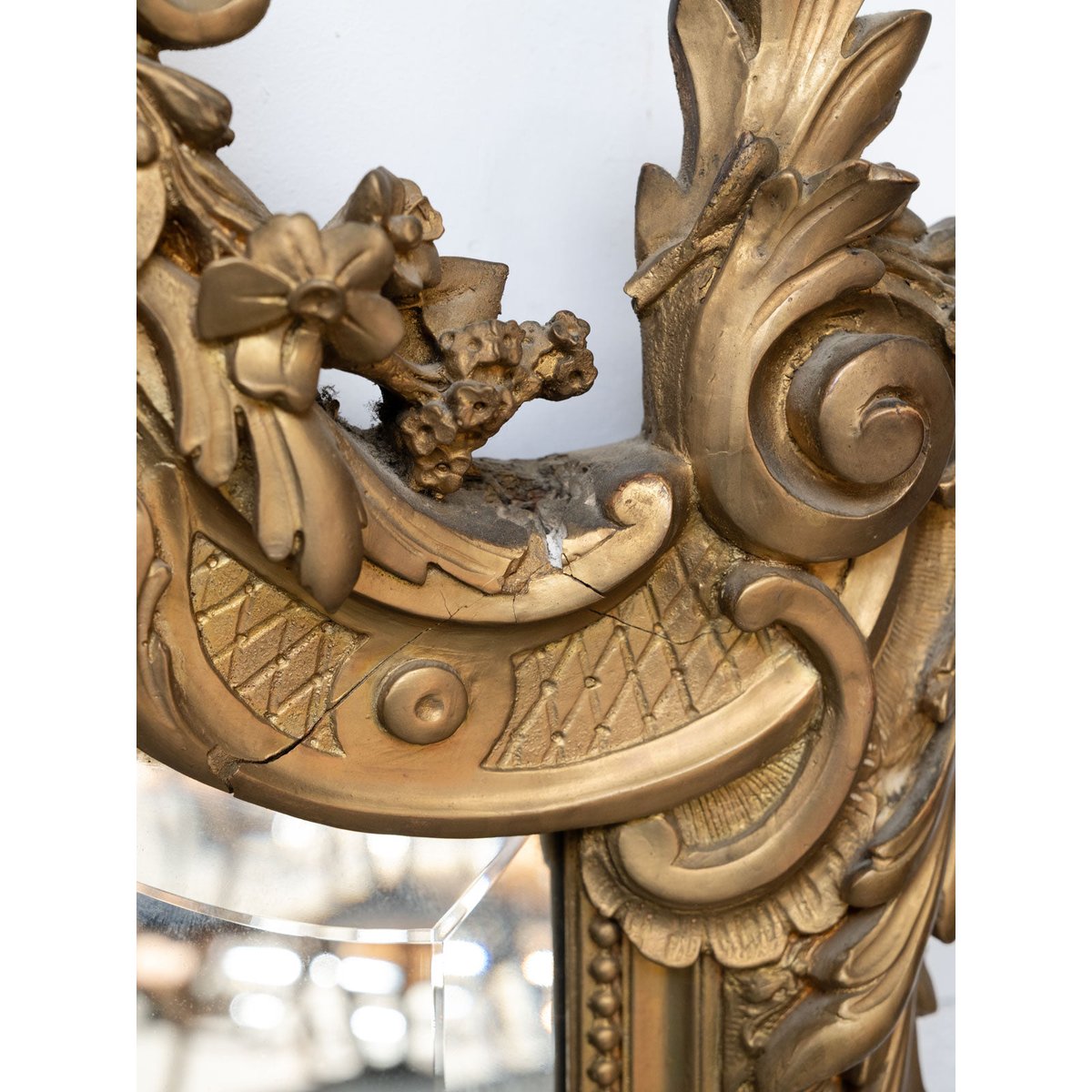 Grand miroir ancien sculpté style Louis XV Georges N°1382 - Bon état miroir, DEBONGOUT