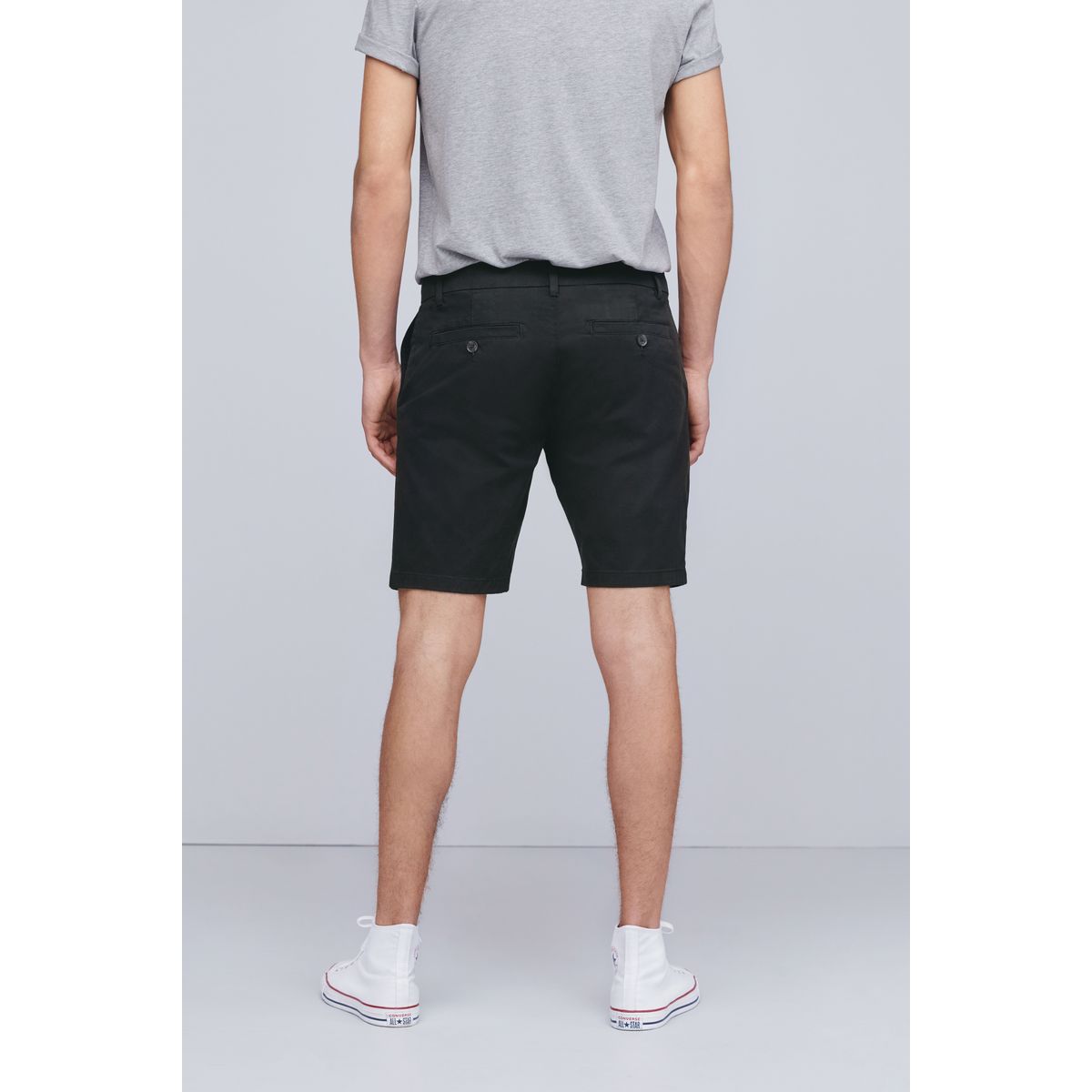 Short chino stretch noir, NEXT