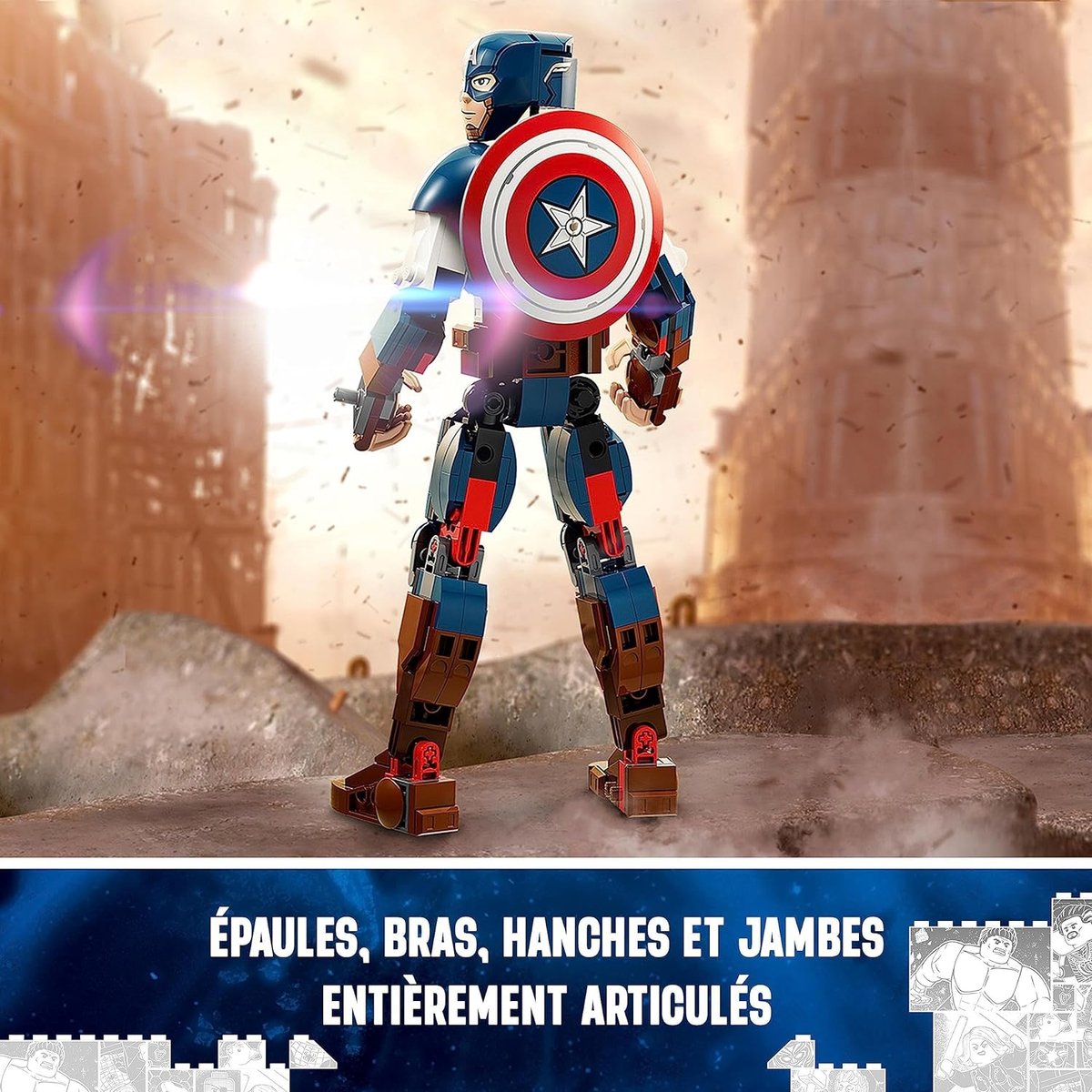 Marvel figurine de Captain America multicolore, LEGO