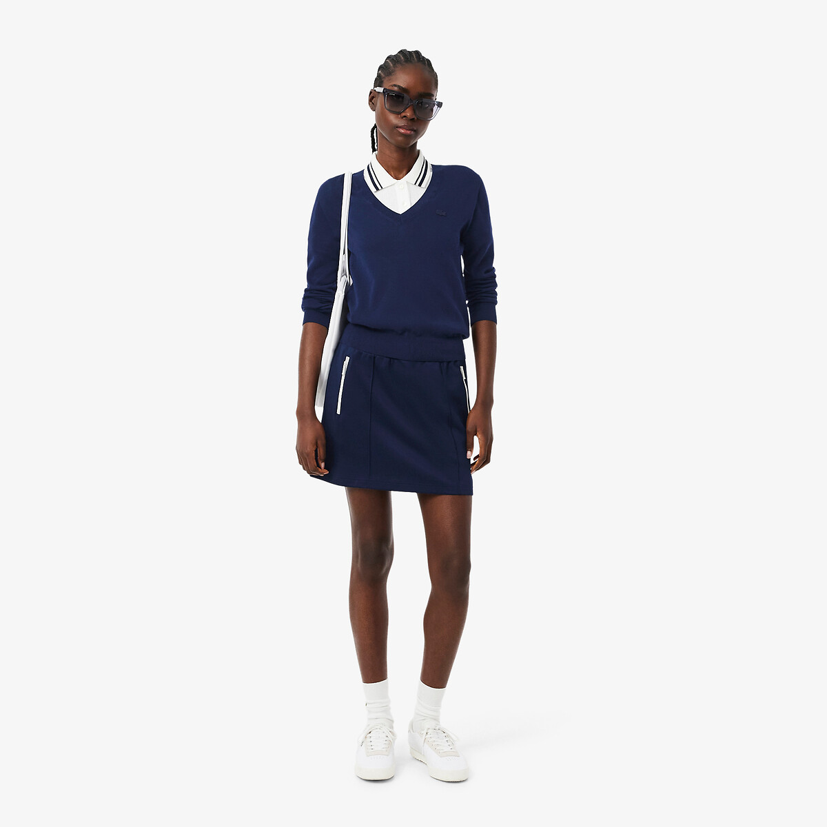 Pull col V manches longues marine, LACOSTE