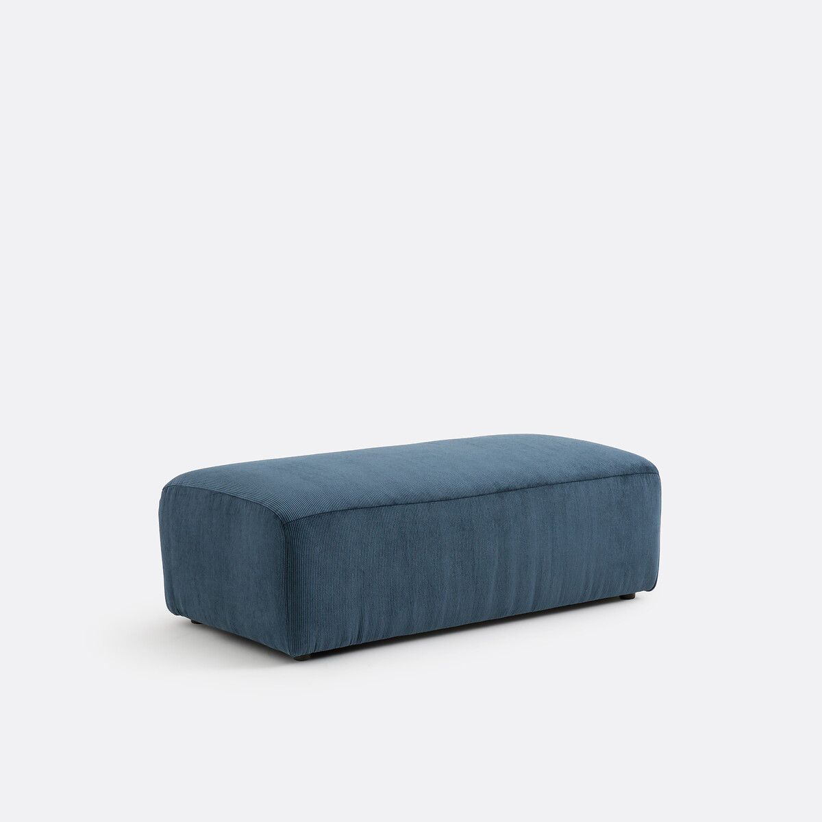 Pouf XL, en velours cotelé fines côtes, LIORA bleu nuit, LA REDOUTE INTERIEURS